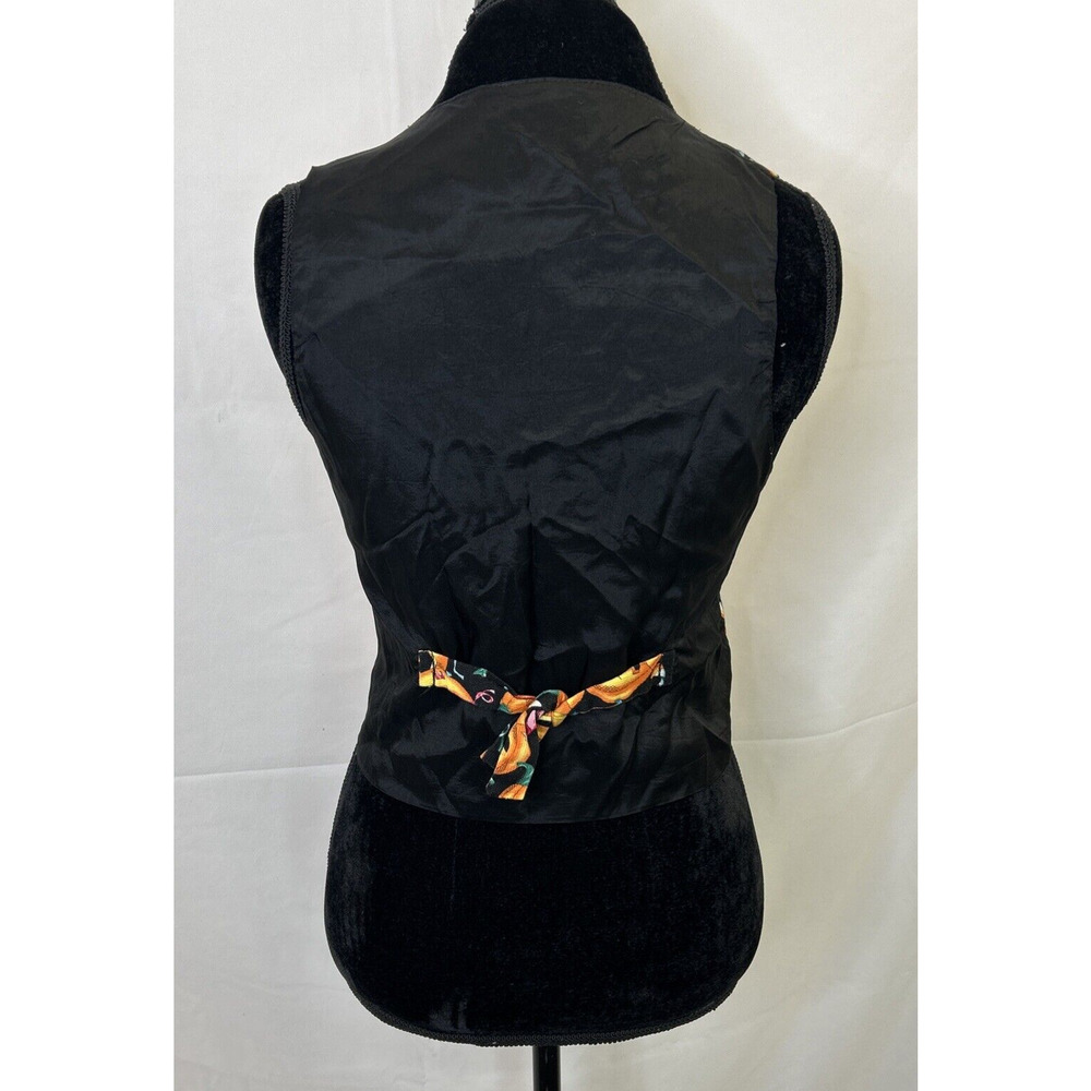 Vintage 111 Main Black Pumpkin Halloween Jack-O-Lantern Vest Size Medium Charity - Picture 3 of 9